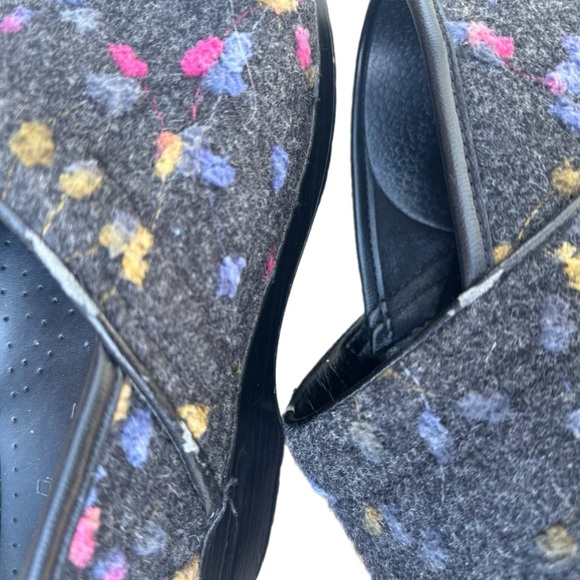 Dansko Wool Pro Grey n Multi Color Accents Nursing Clogs Shoes EUR 38 US 7.5-8 - Picture 6 of 9